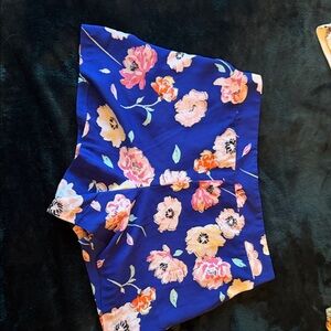 Kaari Blue Floral Patterned Shorts